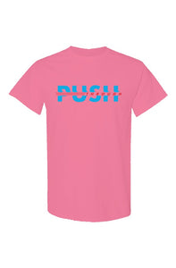 Push Through_PinkLtBLRED1_Neon Tee