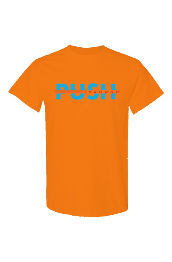 Push Through_OrangeLtBLRed1_Neon Tee